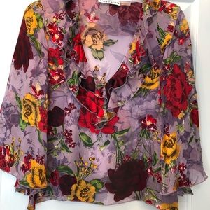 Alice + Olivia Floral Blouse XS Like New
